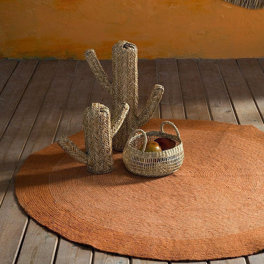Nima Bergren Rug Round Summer from Jute Deep Orange