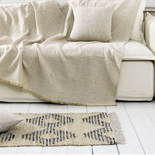 Nima Dune Χαλί Ορθογώνιο Βαμβακερό Μπεζ, Μαύρο 160x230cm