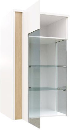 Livseri 105 Wall-Mounted Living Room Display Cabinet made of Particle Board with Glass and Lighting