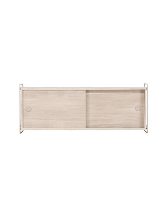 Dallas 4530 Wall Living Room Cabinet Made of Wood and Metal Light Brown 122x35x48cm