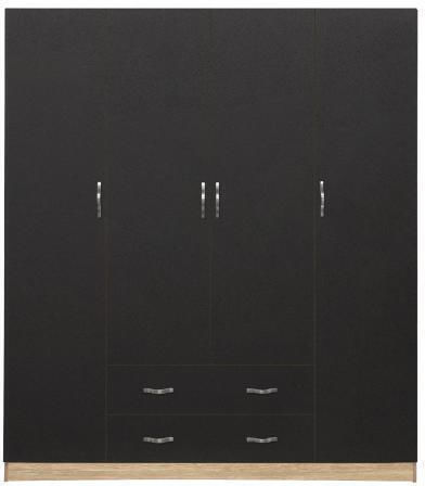 AZALEA Τετράφυλλη Ντουλάπα Sonama-γκρι 200x55.5x180cm