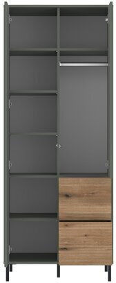 Novfera 107 Δίφυλλη Ντουλάπα 75x58x188cm Μαύρο, Δρυς, Πράσινο Novfera 107 Δίφυλλη Ντουλάπα 75x58x188cm Μαύρο, Δρυς, Πράσινο