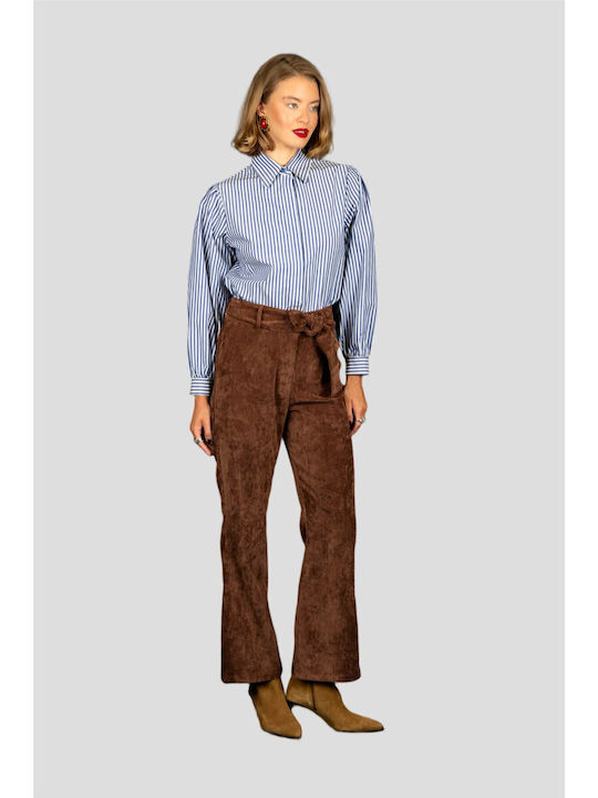 Women's Fabric Trousers Chocolate