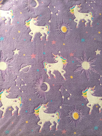 Blanket Fleece Glowing Fluorescent Purple 200x150cm