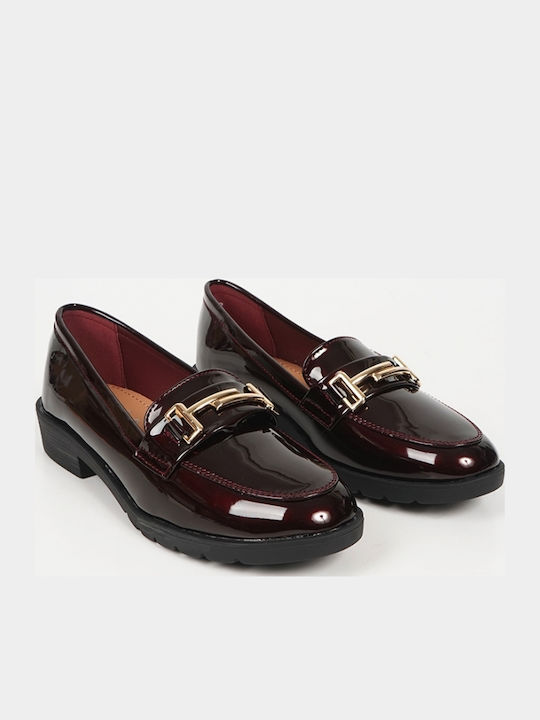 Mocasini dama în culoarea Burgundy
