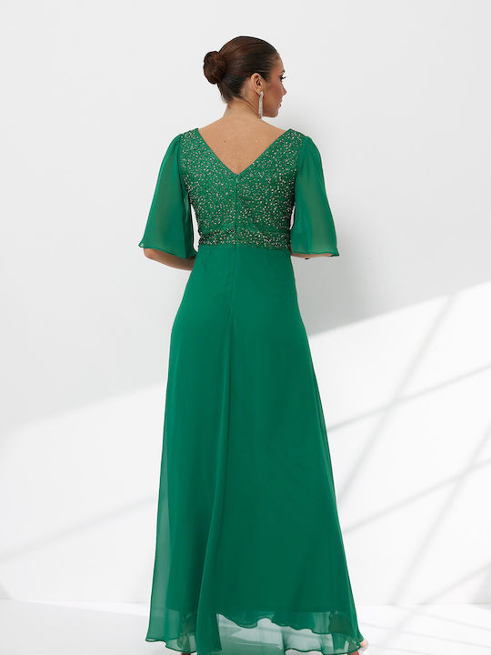 Summer Maxi Dress for Wedding / Christening Green