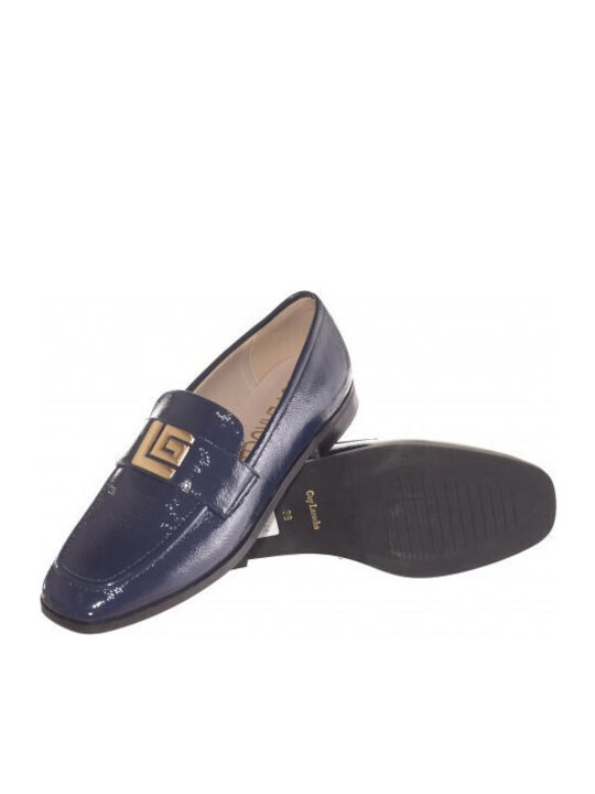 Leather Women's Moccasins in Blue Color