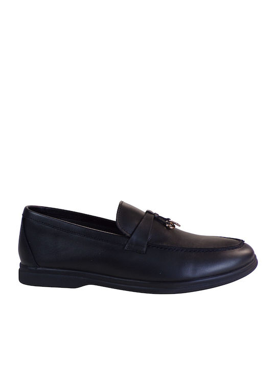 Leather Women's Moccasins in Black Color