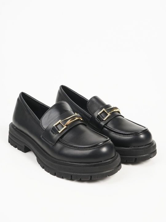 Patent Leather Women's Loafers in Black Color
