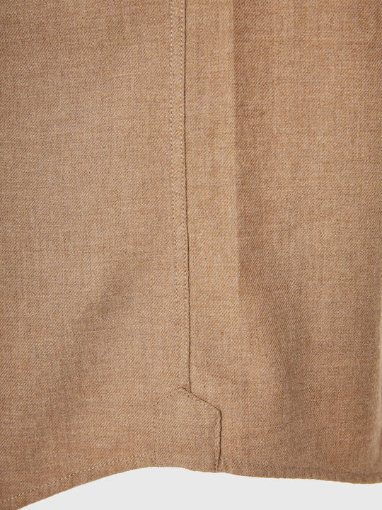 Long-sleeved Cotton Shirt Brown