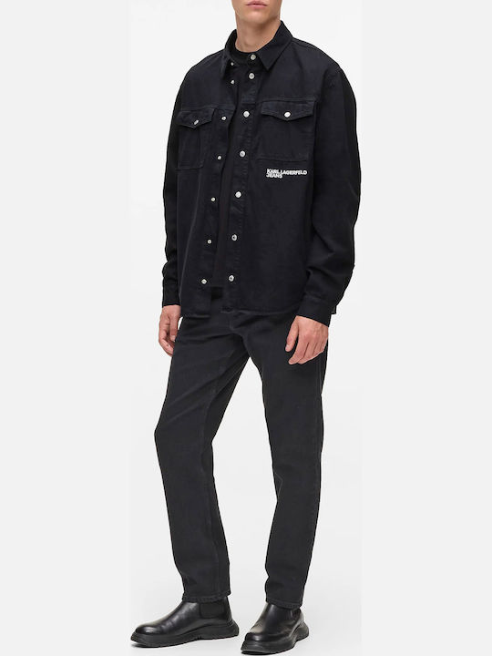 Overshirt Long-sleeved Cotton Shirt Black