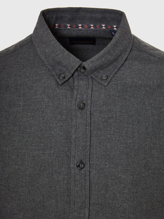 Long-sleeved Cotton Shirt Gray