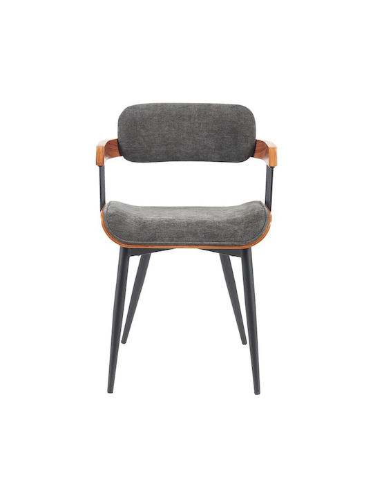Cameo Dining Room Metallic Armchair Black-walnut Anthracite 53x49.5x75.5cm