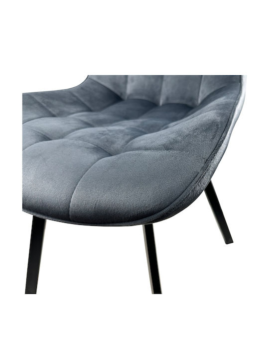 Brisa Dining Room Velvet Chair Grey/Black 53x60x85cm
