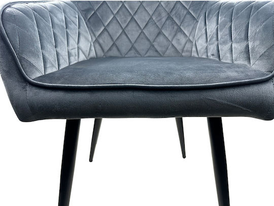 Florencia Scaune Sala de mese Catifelate Grey/Black 1buc 56x60x81buc