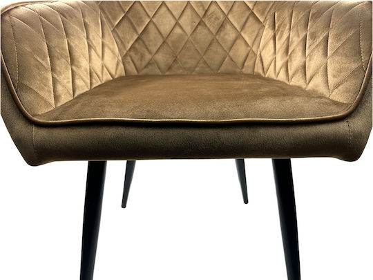 Florencia Καρέκλα Τραπεζαρίας Βελούδινη Cappuccino/μαύρο 56x60x81εκ.