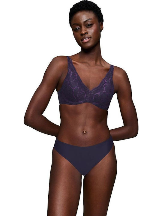 Body Make-up Women's Slip with Lace Dark Blue/Purple