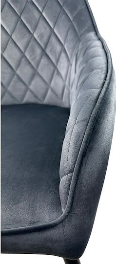 Florencia Scaune Sala de mese Catifelate Grey/Black 1buc 56x60x81buc