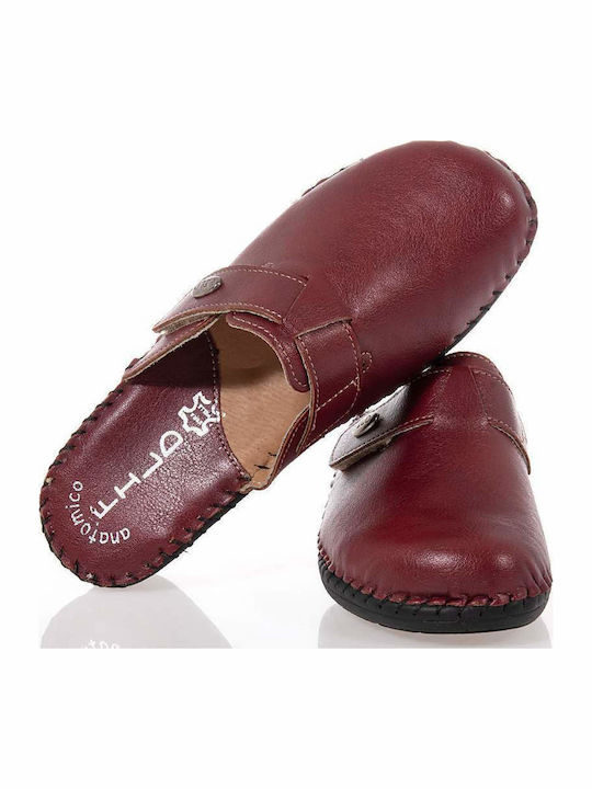 Fild Leather Winter Women's Slippers Burgundy