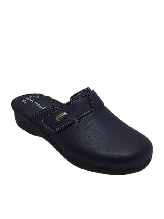 Fild Sparta-03 Anatomische Leder Damen Hausschuhe Winter Blau