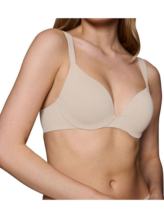 Strapless Bra with Light Padding Underwire Ανοιχτό Μπεζ