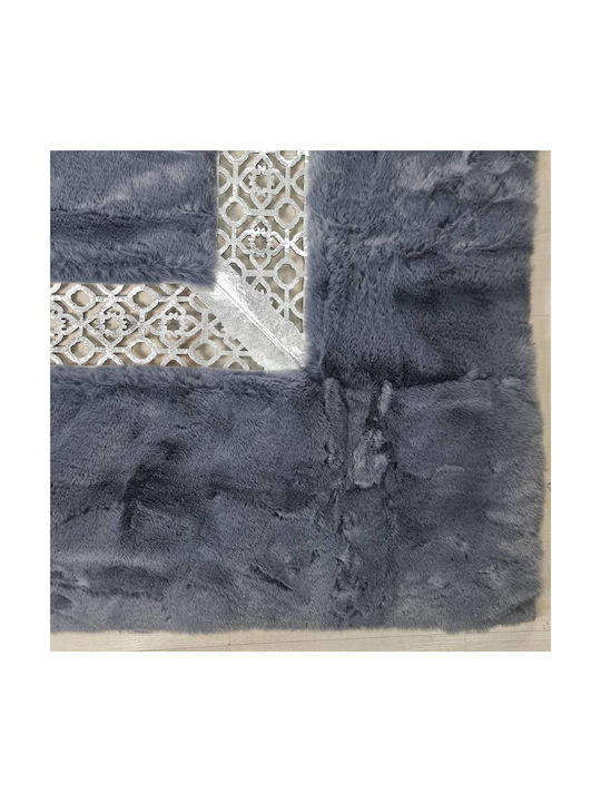 Saray Home Rabbit Luxurius Modern Bedroom Rugs Set Γκρι-ασημί DSN01 GRSLV 3pcs