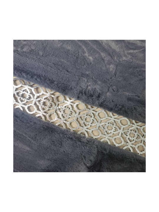 Saray Home Rabbit Luxurius Modern Bedroom Rugs Set Γκρι-ασημί DSN01 GRSLV 3pcs