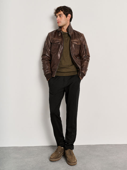 Oliver Trousers in Straight Line Black