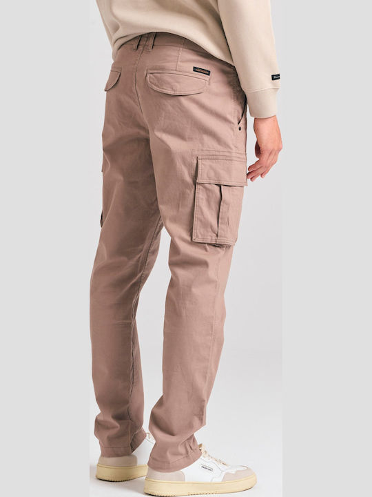 Trousers Cargo Elastic in Regular Fit Brown