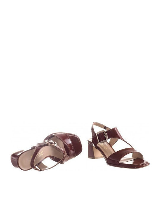 Sandalen Anatomisch aus Lackleder Tabac Braun