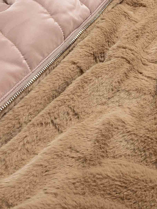 Kids' Parka Double Sided with Hood Beige
