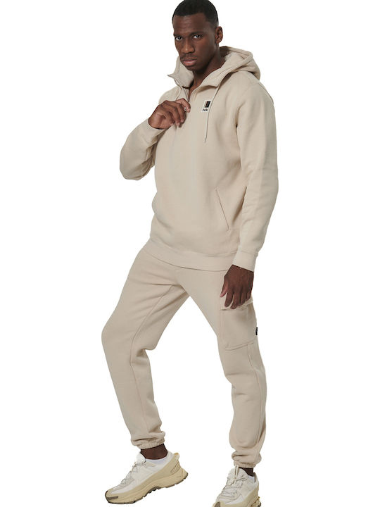 Cargo Jogginghose Mit Elastik Beige