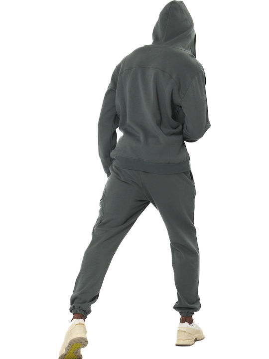 Cargo Sweatpants with Elastic Green