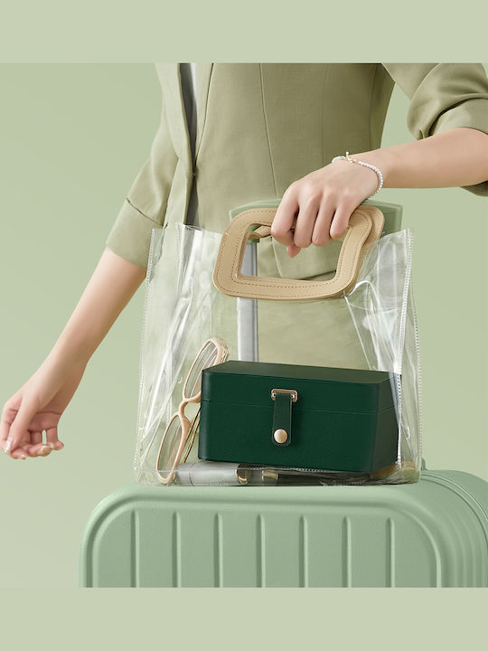 Songmics Green Travel Jewellery Box 16x11.6x7.5cm