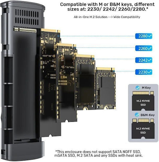 Unitek USB-C NVMe PCIe Кутия За Твърди Дискове 10Gbps S1241B