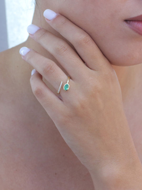 Damen Ring mit Diamant aus Gold 18K