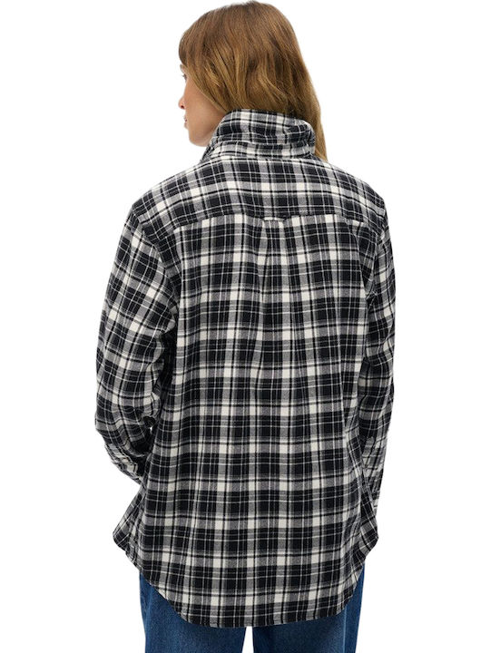 Women's Checked Long Sleeve Shirt Black