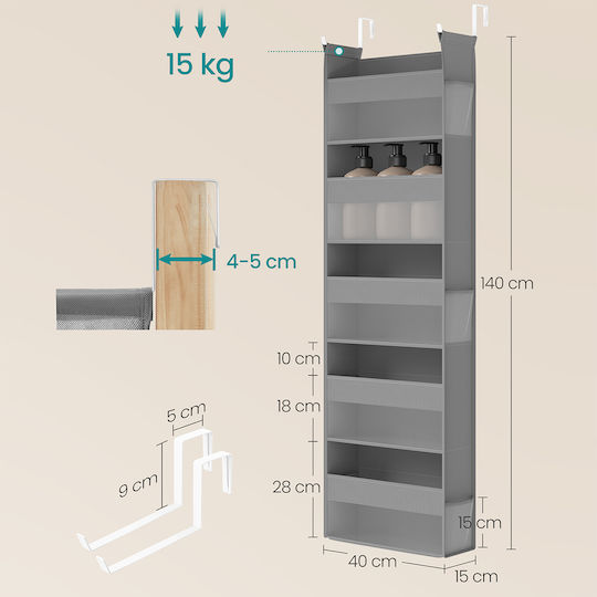 Songmics Plastic Door Hook with 5 Positions 40x15x140cm
