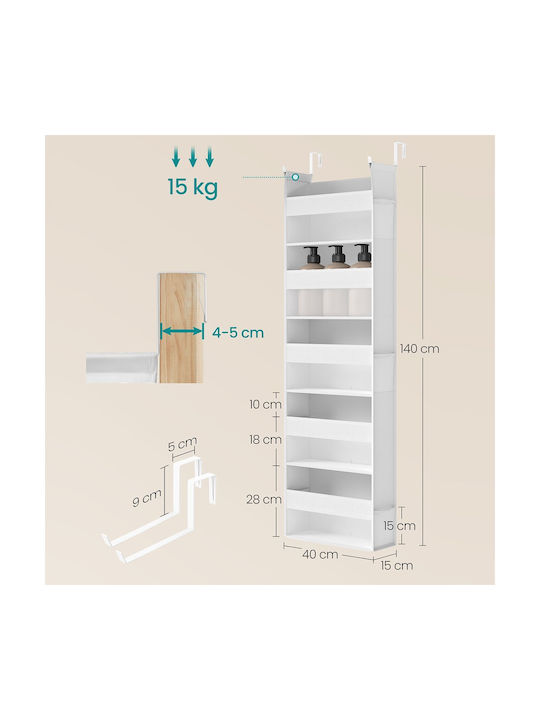 Songmics Plastic Door Hook with 5 Positions 40x15x140cm