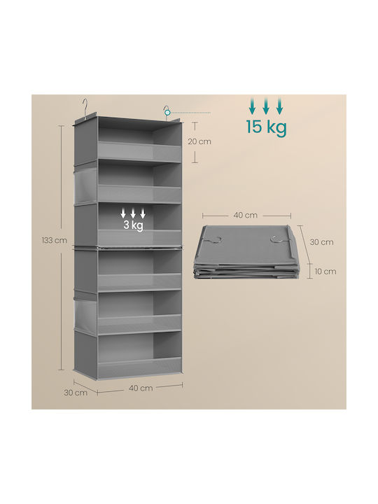 Songmics Κρεμάστρα Πόρτας 6 Θέσεων Πλαστική 40x133cm