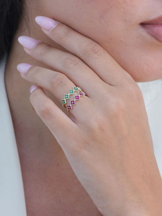 Damen Ring mit Zirkonia aus Gold 14K