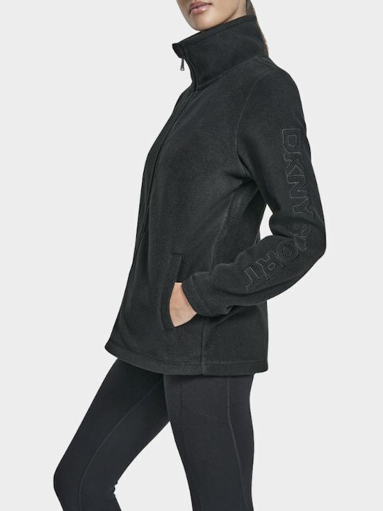 Fleece Jachetă de damă cu Fermoar Black