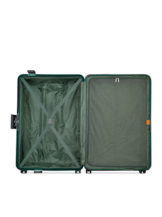 Securitech by Delsey Large Hard Stone Green Suitcase With 4 Wheels Height 76cm