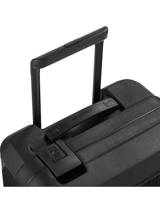 Securitech by Delsey Βαλίτσα Ταξιδίου Καμπίνας Σκληρή Stone Black με 4 Ρόδες Ύψους 55εκ.