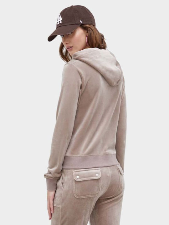 Women's Sweatshirt Jacket Hooded Beige
