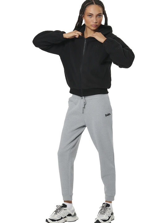 Short Women's Cardigan with Zipper Black