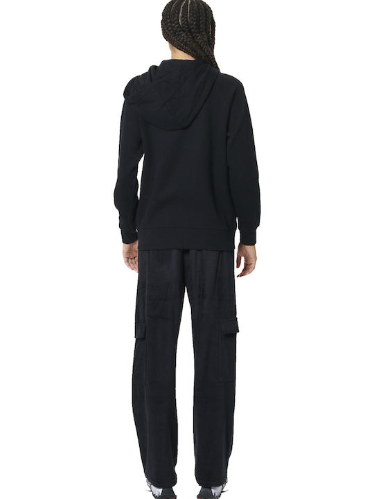 Women's Sweatshirt Jacket Hooded Black