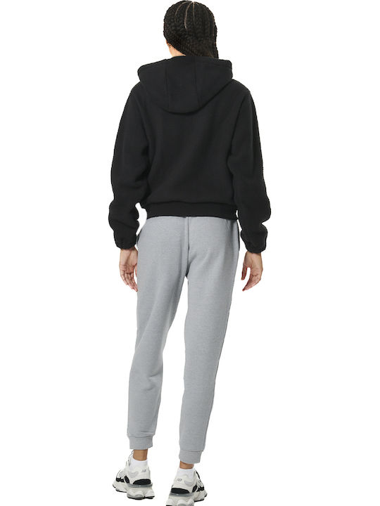 Short Women's Cardigan with Zipper Black