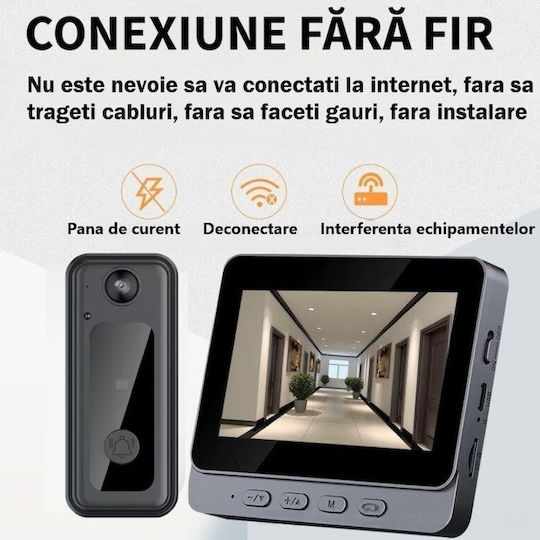 Безжичен Комплект За Видеодомофон Wi-Fi Черен