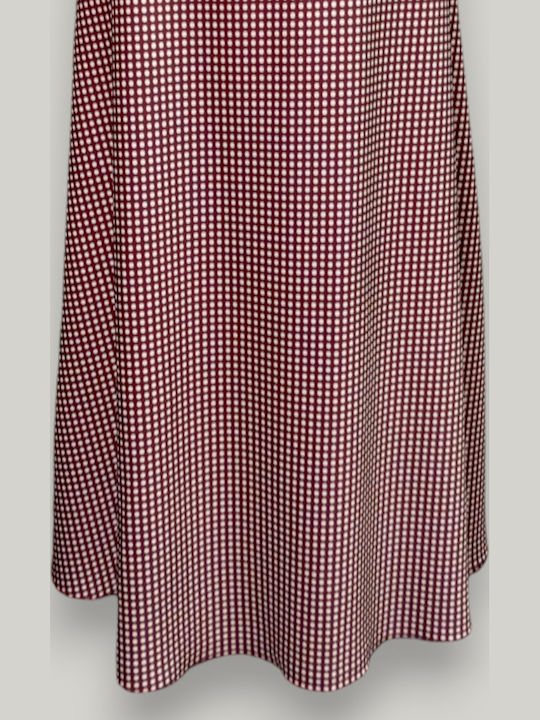 Satin Maxi Skirt Polka Dot Bordeaux